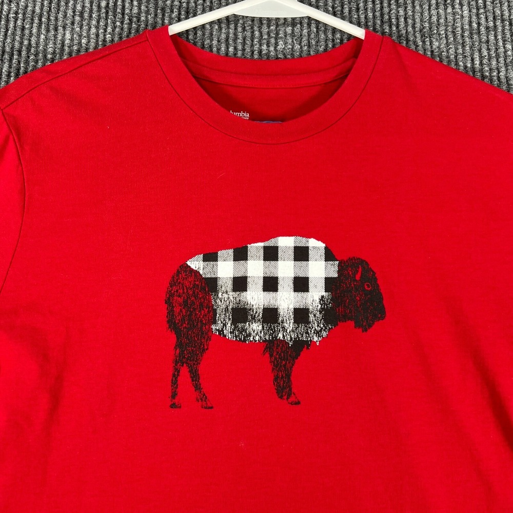 Columbia Shirt Womens Small Red Long Sleeve Buffalo Outdoor Casual Lightweight